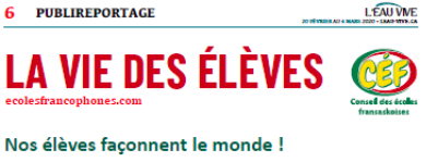 Prenez des nouvelles des élèves actuels et anciens du CÉF dans l&rsquo;Eau Vive