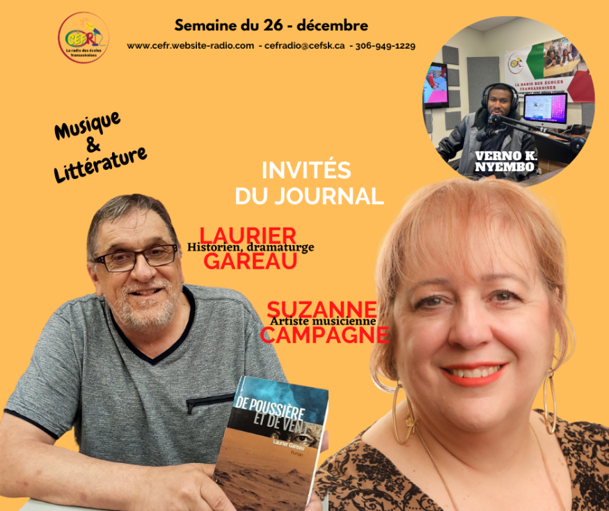 Musique et littérature au menu de CÉFRadio avec Laurier Gareau et Suzanne Campagne