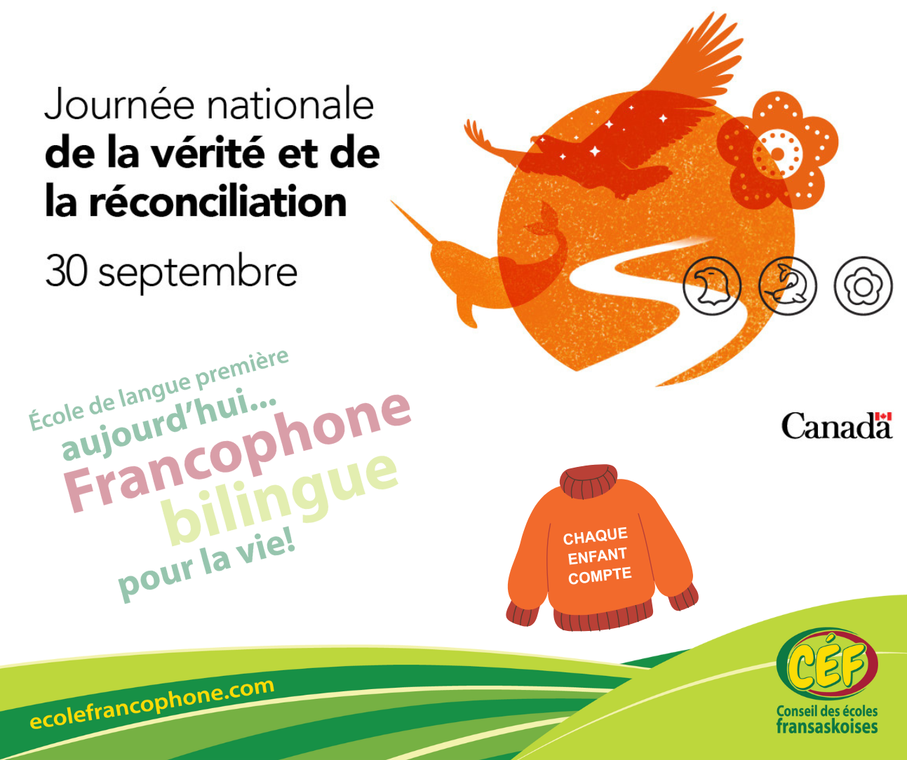 30 septembre 2025 – La Journée nationale de la vérité et de la réconciliation et la Journée du chandail orange